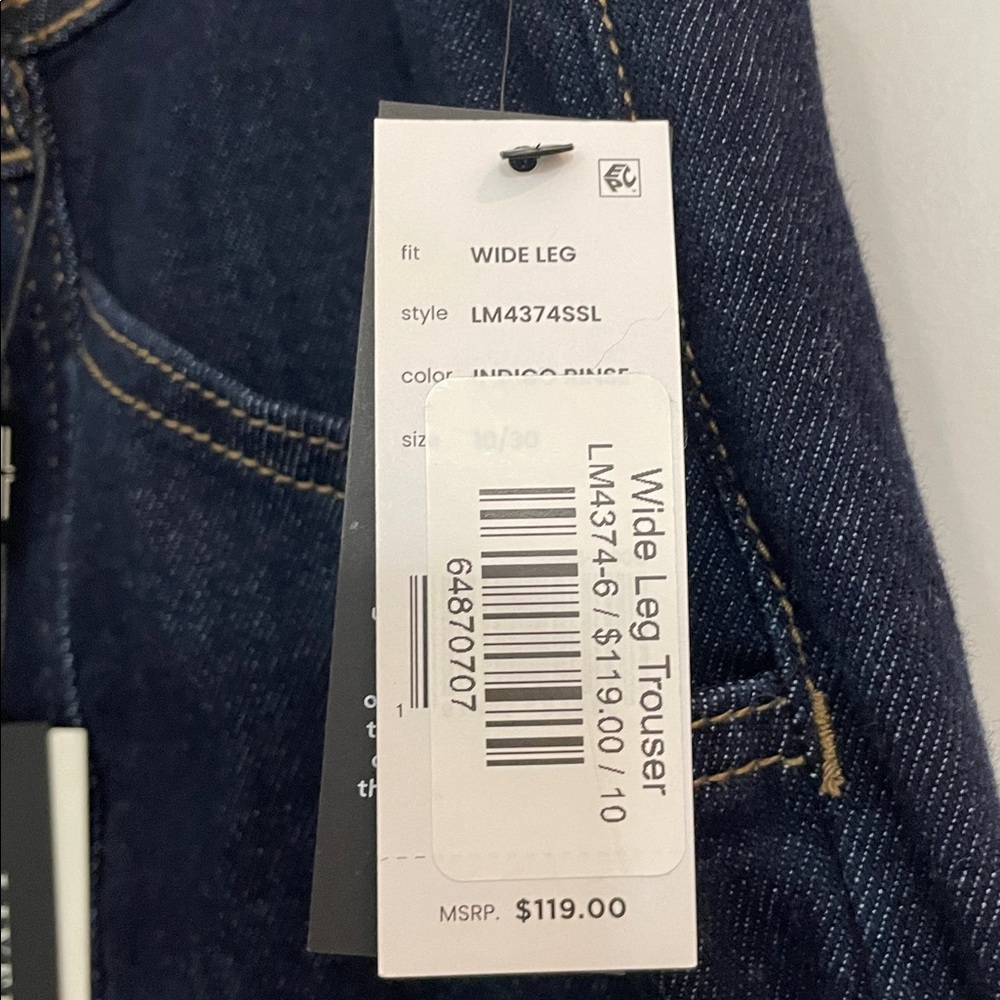 Liverpool Dark Blue Denim wide leg denim size 10/30 NWT - Picture 6 of 8